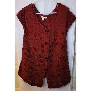 Coldwater Creek Dark Red Sweater Vest, Size 1x